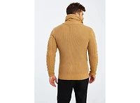 Leif Nelson Men's Knitted Turtleneck Jacket - Winter Cardigan Sweaters for Men