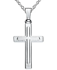 Children's Elevated Cross 15" Pendant Necklace in Sterling Silver