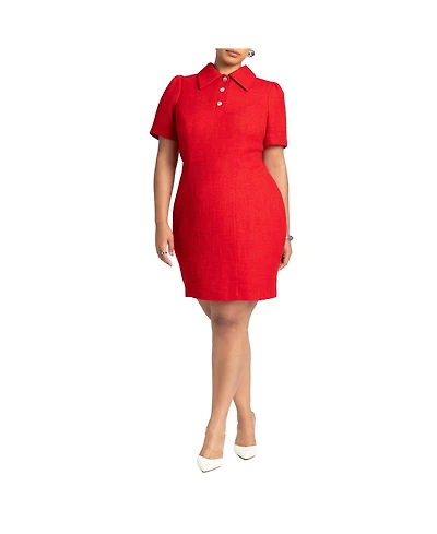 Eloquii Plus Tweed Mini Shirt Dress