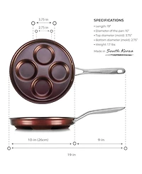 Techef - Eggcelente Pan, Swedish Pancake Pan, Plett Pan, Multi Egg Pan, 4-Cup Egg Frying Pan, Nonstick Egg Cooker Pan