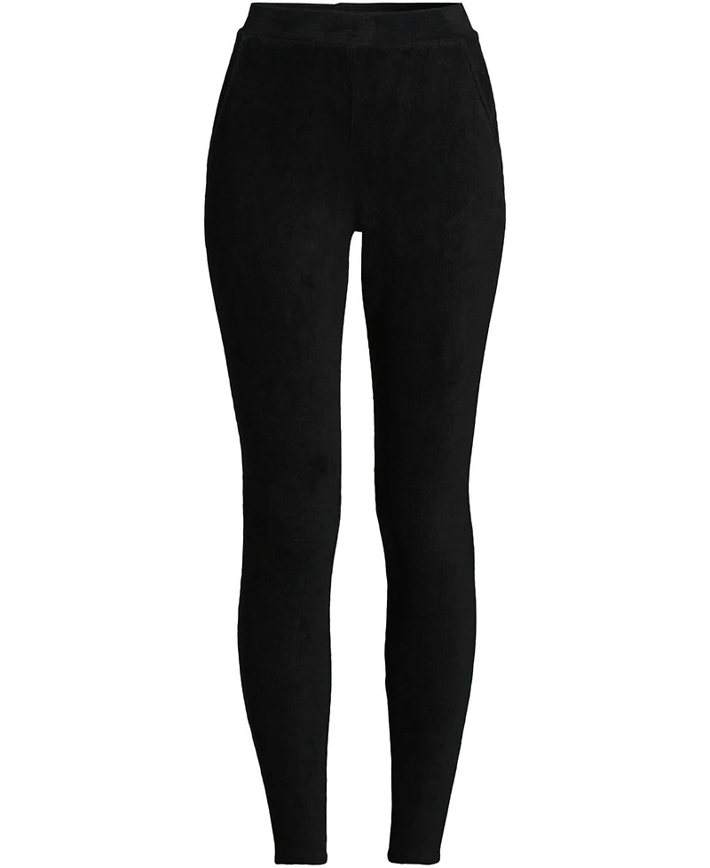 Lands' End Women's Sport Knit High Rise Corduroy Leggings