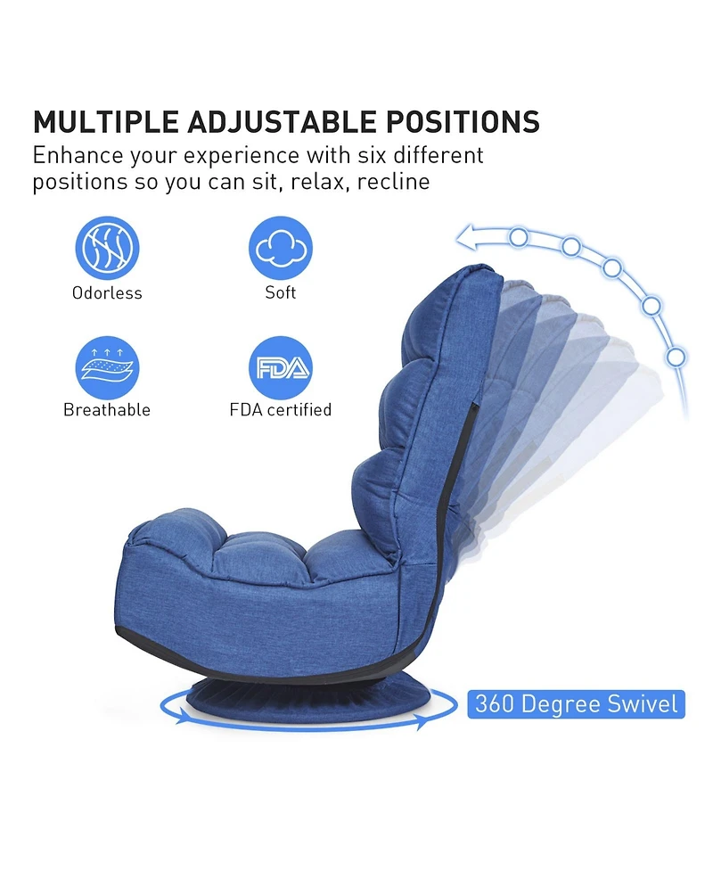 Gouun 5-Position Folding Floor Gaming Chair