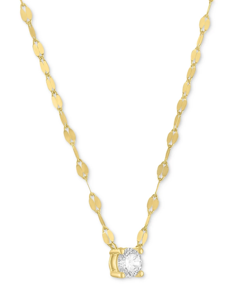 Forever Grown Diamonds Lab-Grown Diamond Necklace (1/4 ct. t.w.) Sterling Silver or 14k Gold-Plated Silver, 16" + 2" extender