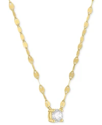 Forever Grown Diamonds Lab-Grown Diamond Necklace (1/4 ct. t.w.) Sterling Silver or 14k Gold-Plated Silver, 16" + 2" extender