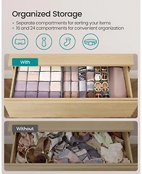 Set of 6 Foldable Drawer Organizers with 80 Cells for Socks, Underwear, Closet Use