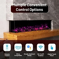 Mondawe 70" Tv Stand with 36" Electric Fireplace With Remote Control and Side Cabinet,White