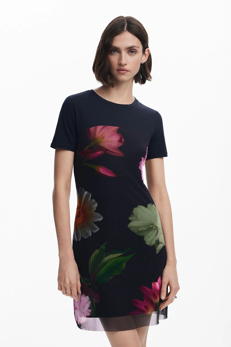 Desigual Women's Short dress with combined flowers