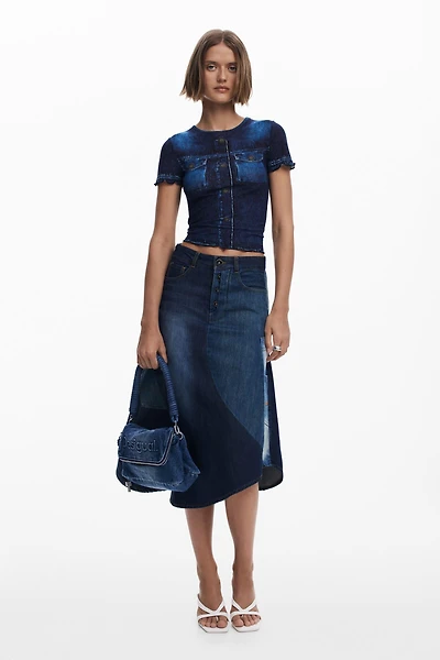 Desigual Women's Patchwork denim skirt