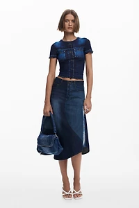 Desigual Women's Patchwork denim skirt