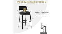 Dyhome Bar Stools Set of 2, 27 Inches Counter Height Kitchen with Back, Modern Metal Tall for Island