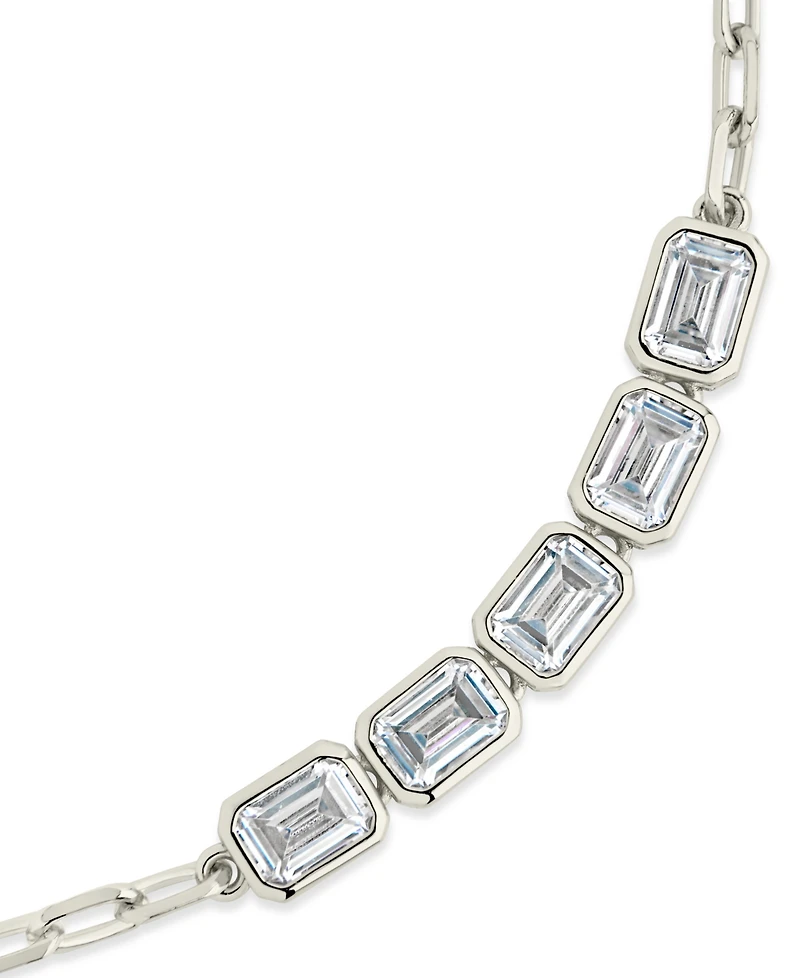 Sterling Forever Nyssa Bezel Cubic Zirconia Station Bracelet