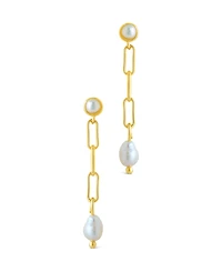 Sterling Forever Fayelynn Mother of Pearl Chain Drop Earrings