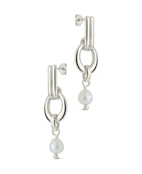 Sterling Forever Giselle Mother of Pearl Door Knocker Stud Earrings