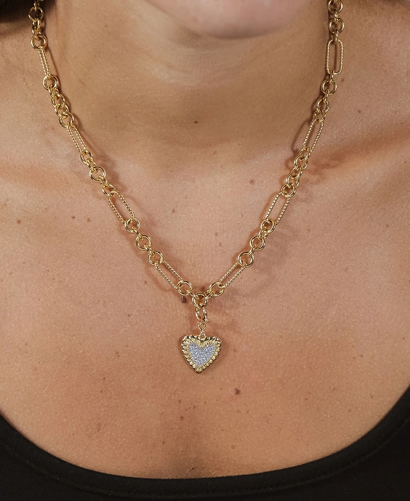 Sterling Forever Cubic Zirconia Heart Shield Charms
