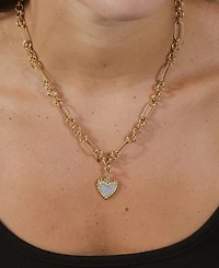 Sterling Forever Cubic Zirconia Heart Shield Charms