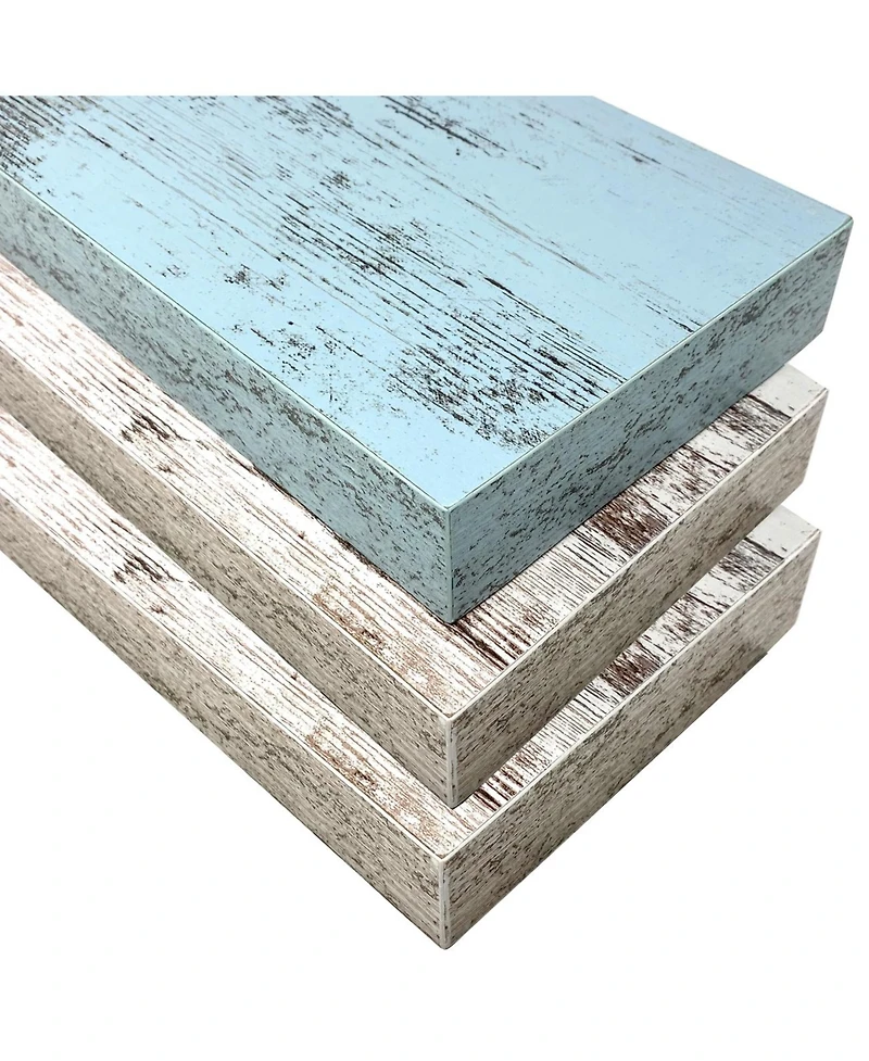 3 Pack 16 Inch Sorbus Rustic Floating Shelves - for Bedroom, Kitchen, Living Room, Office - Display Trophies, Books, Frames, etc