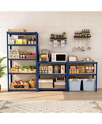 4 Pcs 5 Tier Adjustable Garage Shelving Unit with 2200 lbs Max Load for Warehouse