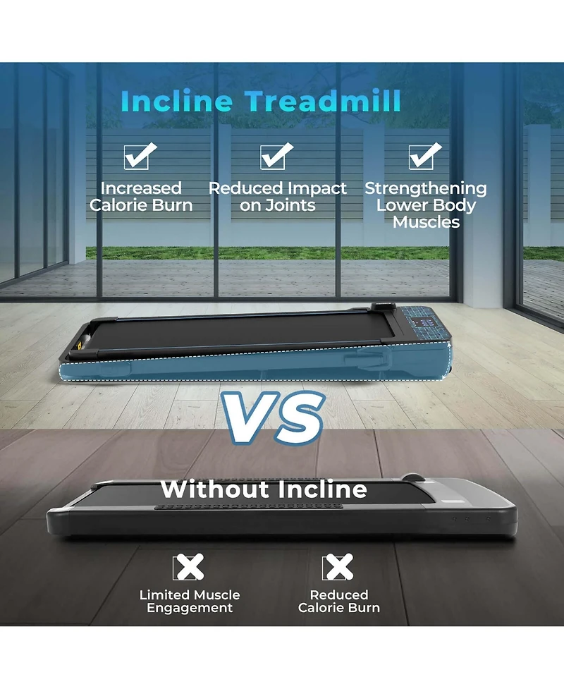 2 in 1 Folding Treadmill Walking Pad with Remote & App Control and Led Display