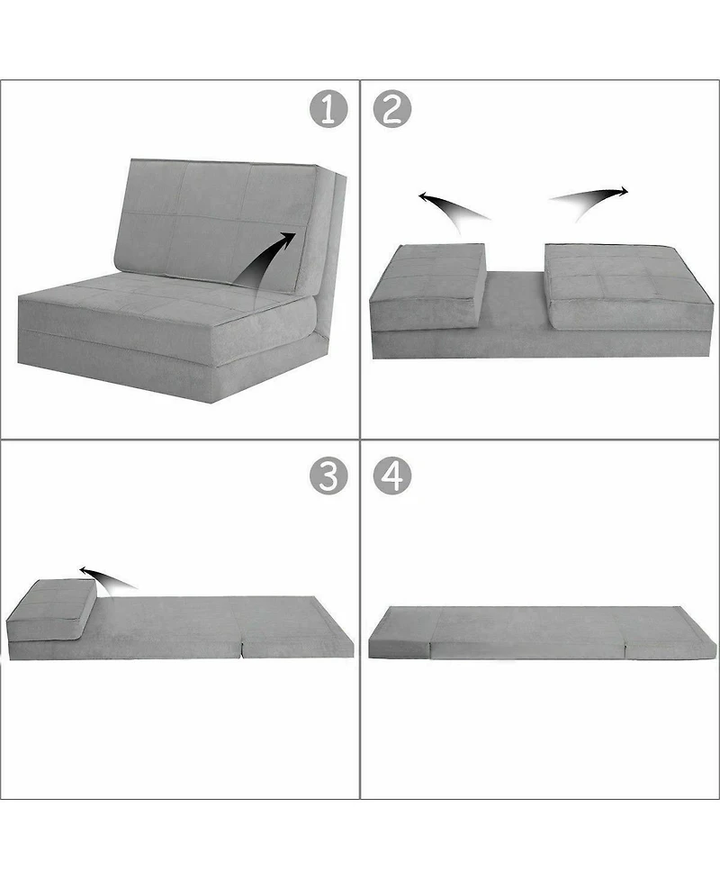 Gouun Convertible Lounger Folding Sofa Sleeper Bed