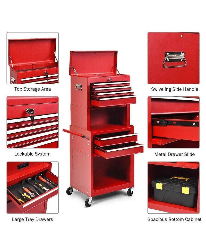 Gouun 6 Drawers Tool Chest with Heightening Cabinet