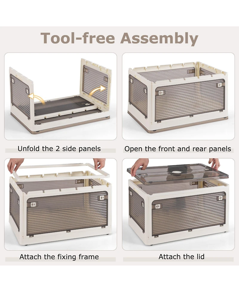 Gouun 3-Pack Stackable Storage Bins with Lids with 5 Opening Ways-18 Gal