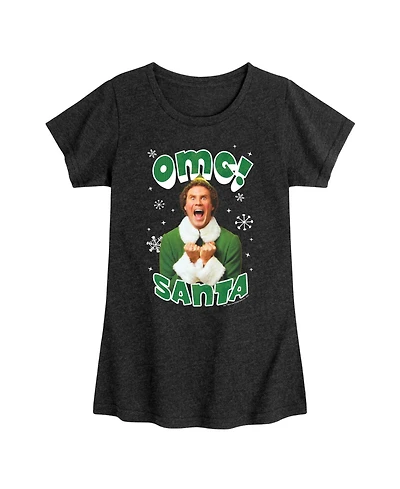 Elf Big Girls Omg Santa Graphic Short Sleeve Tee