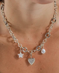Sterling Forever Carter Round Statement Link Necklace