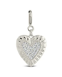 Sterling Forever Cubic Zirconia Heart Shield Charms