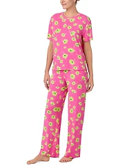 Sanctuary Women's 2-Pc. Knit Jersey Short-Sleeve Long Pajama Set