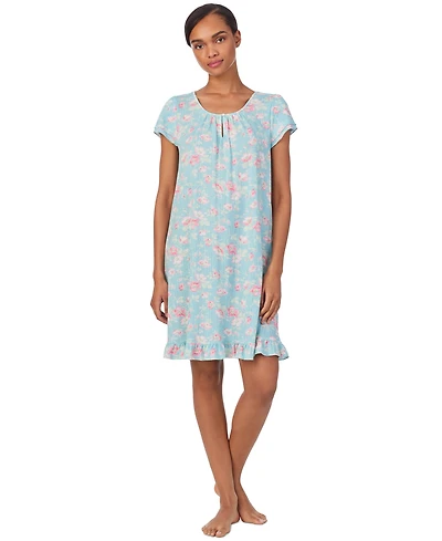 Lauren Ralph Lauren Women's Double-Flutter-Sleeve Keyhole-Neck Nightgown