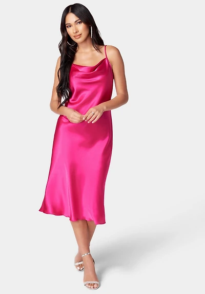 Bebe Women's Satin Midi Slip Dress
