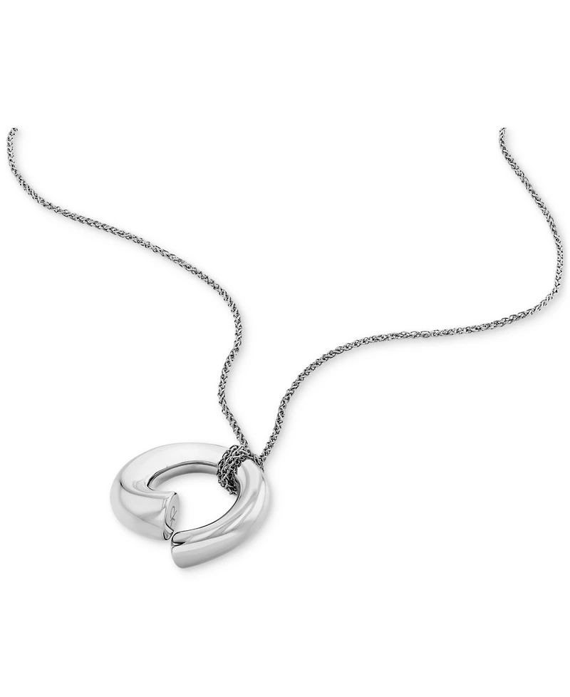 Calvin Klein Gold-Tone Ck Spiral Pendant Necklace, 22" + 2" extender