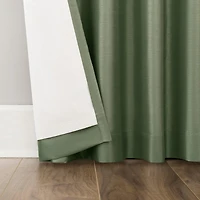 Evelina Faux Dupioni Silk Thermal Extreme 100% Blackout Back Tab Curtain Panel