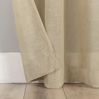 Slub Textured Linen Blend Grommet Top Curtain