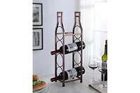 Kings Brand Furniture - Countertop Tabletop Wine Rack, Wine Bottle Storage Holder for Home Kitchen & Bar - Brushed Copper - No Assembly Required