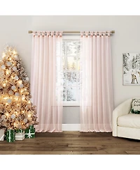 Krista Holiday Twist Tab Sheer Tab Top Curtain Panel