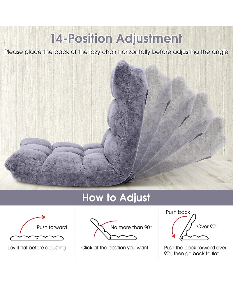 Gouun Adjustable 14-position Cushioned Floor Chair