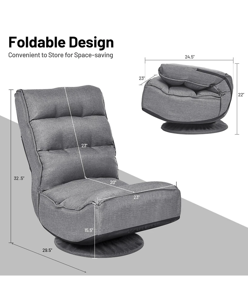 Gouun 5-Position Folding Floor Gaming Chair