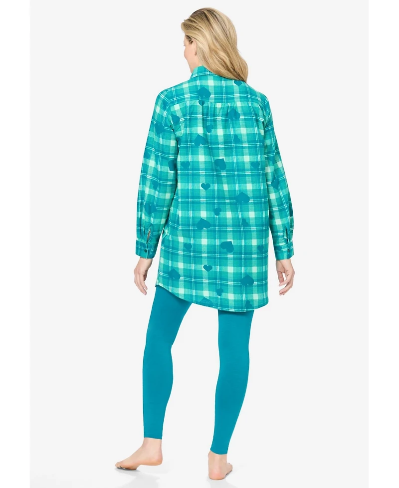 Dreams & Co. Women's Plus Plaid Pj Set