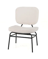 Gouun Upholstered Accent Chair Sherpa Reading Chair with Sponge Padding