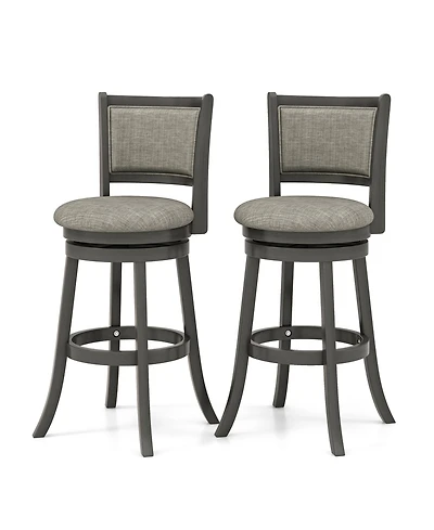 Gouun Swivel Bar Stools Set of 2 with Soft-padded Back and Seat-l