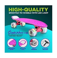 Hurtle 6'' Pp Deck Skateboard, Mini Cruiser Skateboard for Kids, Teens, and Adults