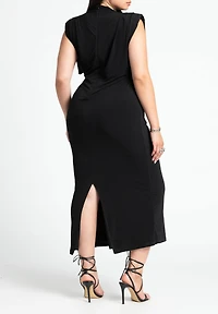 Eloquii Plus Funnel Neck Midi Dress