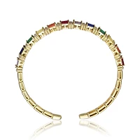 Rainbow Radiance 14K Gold Plated Bangle Bracelet