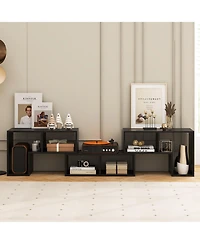 Gouun 3 Pieces Adjustable Tv Stand for TVs up to 65 Inch with Shelves-Mixed