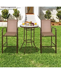 Gouun 3 Pieces Outdoor Patio Bar Table Stool Set