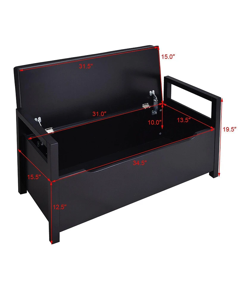 Gouun 34.5 ×15.5 ×19.5 Inch Shoe Storage Bench with Cushion Seat for Entryway