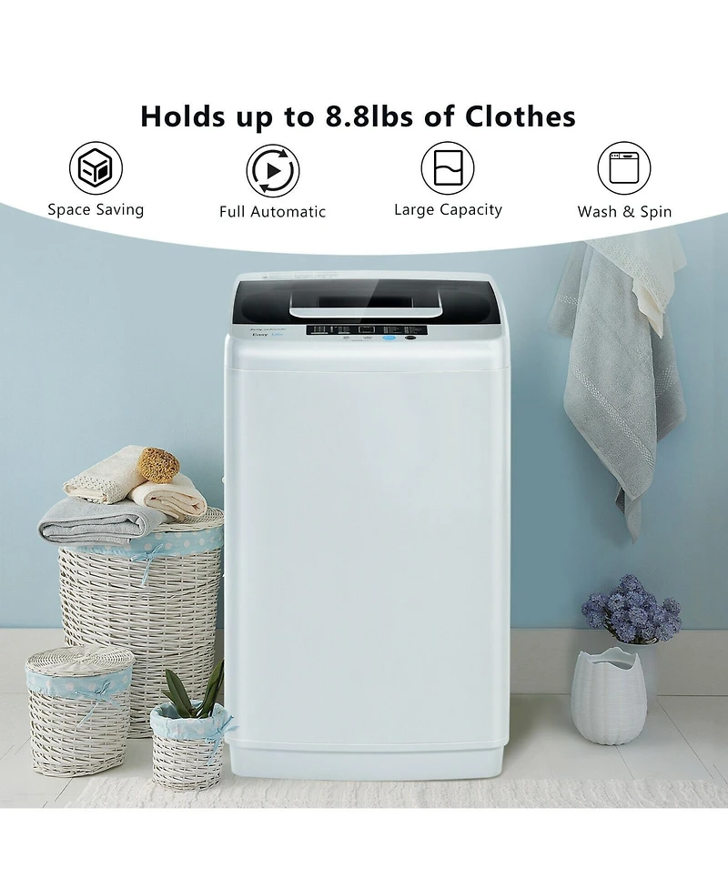 Gouun 8.8 lbs Portable Full-Automatic Washing Machine with Drain Pump and Spin Dryer
