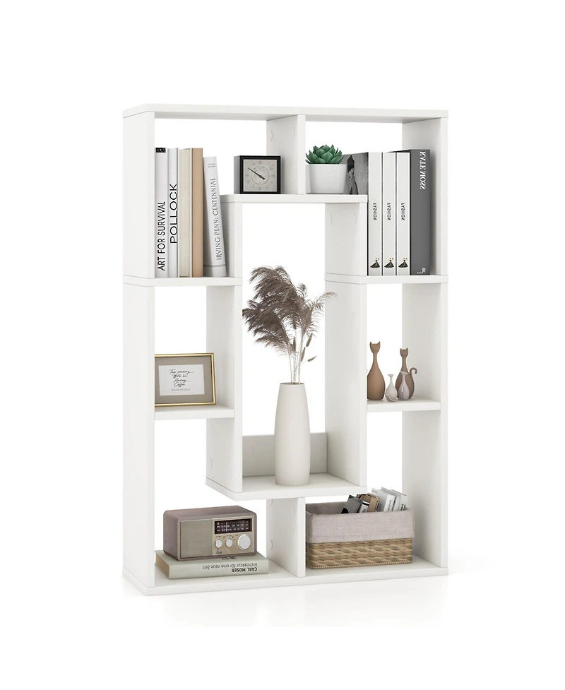 Gouun 7-Cube Geometric Bookshelf Modern Decorative Open Bookcase