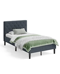 Gouun Upholstered Bed Base with Button Stitched Headboard